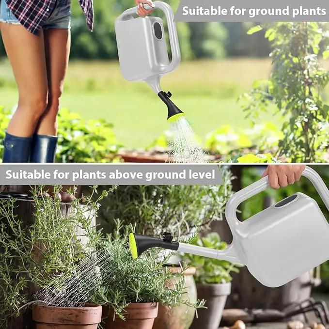 Outdoor Watering Can for Plants Indoor Watering Can for Houseplants 3/4 Gallon 3L (Grey) by GreenHaven Gardens