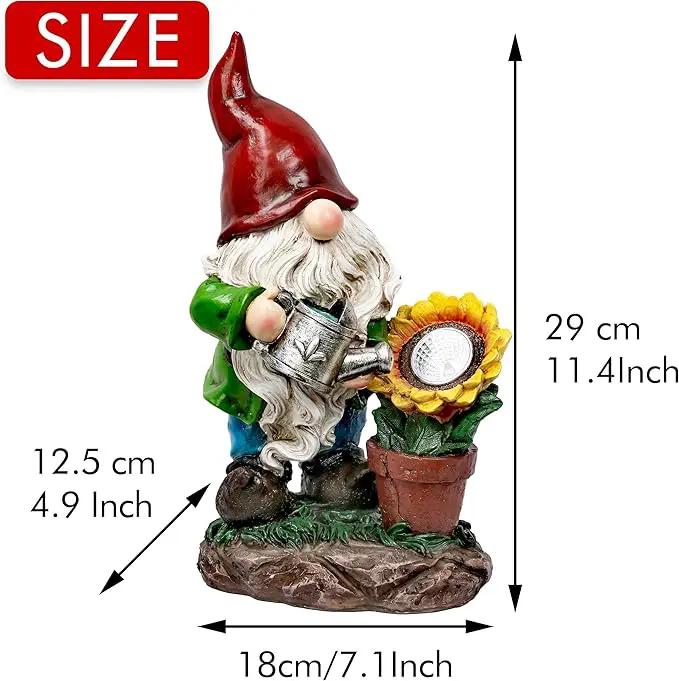 TERESA'S COLLECTIONS Sunflower Garden Gnomes Decorations for Yard with Solar Lights, Cute Resin Garden Sculptures & Statues for Outdoor Patio Lawn Ornaments,Ideal Gifts for Mom Women and Man, 11.4" by GreenHaven Gardens
