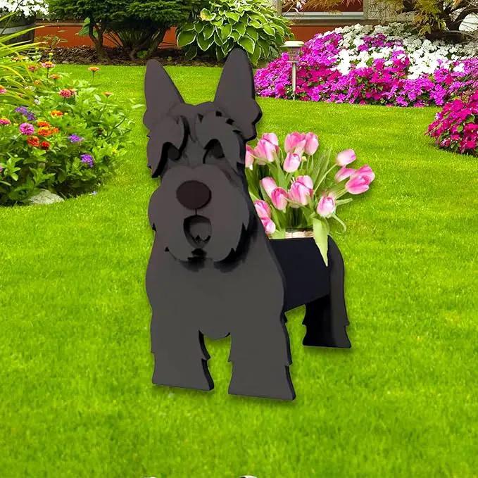 Scottish Terrier Dog Planter Plant Pots,Cute Garden Dog Flower Planter,Dog Planters Birthday Gifts for Women,Office,Indoor/Outdoor Decor（9.45 * 6.61 * 13.39in） by GreenHaven Gardens