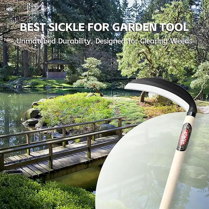 Japanese Weeding Sickle Garden Tool,Manual Hand Weeder Sickle Tool for Garden and Farm,Weeding Tool for Gardening,Grass Sickle Blade Cutter Gardening Quick Work by GreenHaven Gardens