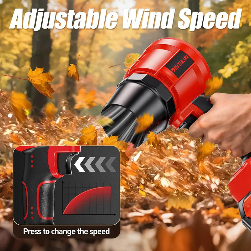 Leaf Blower Cordless with 2x4.0Ah Batteries,600000RPM Turbo Jet Blower, Electric Small Blower with Extended Nozzle,Lightweight Handheld Leaf Blower for Lawn Patio Care, Blowing Leaves, Snow,Dust by GreenHaven Gardens