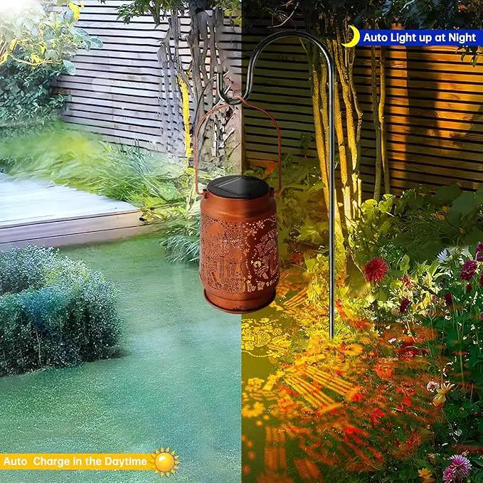 Solar Lanterns Outdoor Waterproof - Metal Hanging Solar Lights for Patio Yard Garden Decor, Christmas Birthday Gifts for Women Mom Men (2 Pack, Mushroom Shape) by GreenHaven Gardens