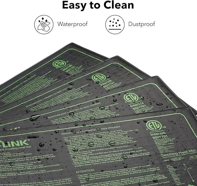 BN-LINK Seedling Heat Mat 10" x 20.75" 4 Pack Daisy Chainable Warm Hydroponic Heating Pad Waterproof for Seed Starting Germination, Indoor Gardening, Greenhouse by GreenHaven Gardens