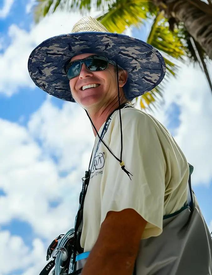 Palmyth Straw Hat for Men & Women Sun Hats, Beach Hat, Fishing Hat Wide Brim UPF 50+ Sun Protection by GreenHaven Gardens