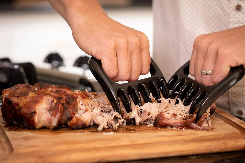 Meat Claws Bbq Grill Accessories Set - 2 Silicone Gloves, Claws For Pulled Pork, BBQ Thermometer - Perfect Smoker Accessories Grilling Tools Gift Set For (Orange Glove-Thermometer-Claw) by GreenHaven Gardens