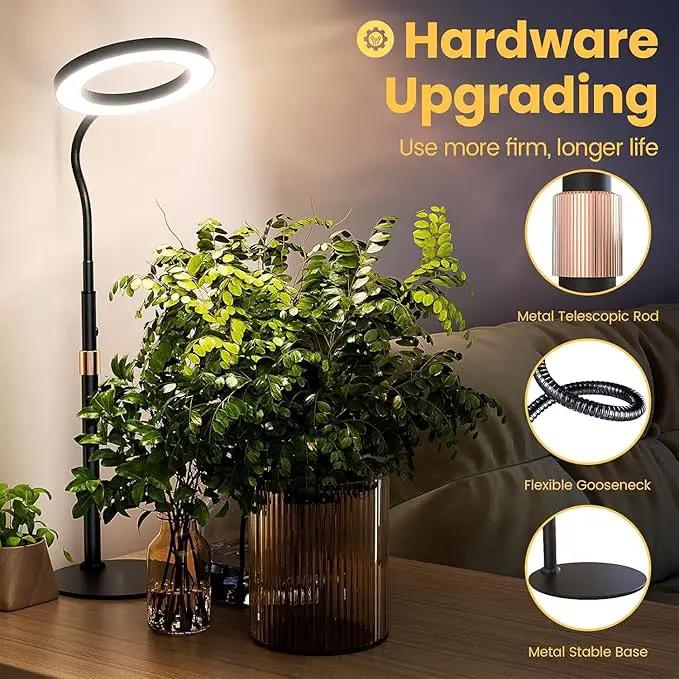 bseah Grow Light, Plant Light for Indoor Plants 2 Pack, Full Spectrum Desk Grow Lamp with Pedestal, Automatic Timer for 3H/9H/12H, 10 Dimmable Levels, Height Adjustable by GreenHaven Gardens