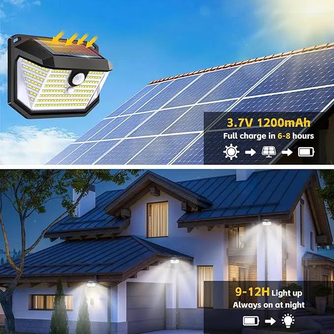 Solar Lights Outdoor Motion Sensor, 178 LED 300LM Waterproof IP65, Wall Mounted Security Light with 3 Modes, 270° Wide AngleWide Angle, Solar Powered for Garden, Yard, Patio, Front Door(4Pack) by GreenHaven Gardens