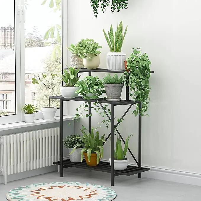 Zhongma 3 Tier Sturdy Plant Stand Space-Saving Heavy Duty Plant Holder for Home Indoor and Outdoor, L35.43 xW17.32 x H39.37 inch, 660 LBS Capacity & Heavy Duty Construction. … by GreenHaven Gardens