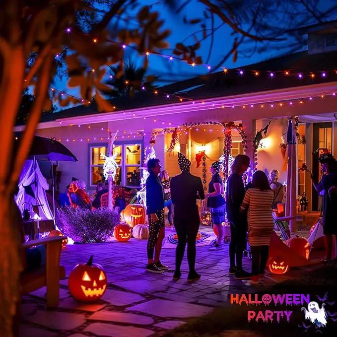 JMEXSUSS 500 LED Orange and Purple Halloween Lights, 173ft Halloween String Lights Outdoor Waterproof, 8 Modes Christmas Tree Light Plug in for Party House Indoor Decor by GreenHaven Gardens