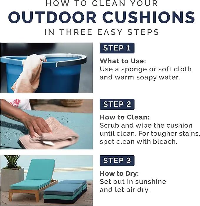 Arden Selections Outdoor Seat Cushion, 19 x 19, Rain-Proof, Fade Resistant 19 x 19, Sapphire Blue Leala (Pack of 4) by GreenHaven Gardens