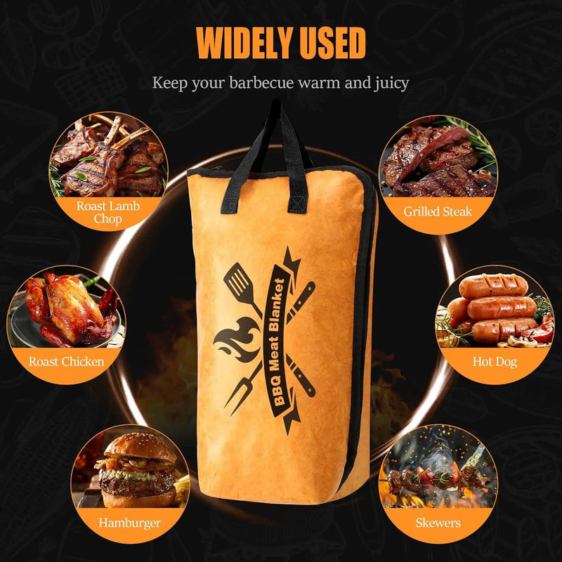 BBQ Blanket for Resting Meat, 22 in Smoker Meat Resting Blanket, Reusable Smoker Grilling Meat Insulated Resting Bag with Wide Mouth for Large Gifts for Men/Dad with Box, Brown by GreenHaven Gardens
