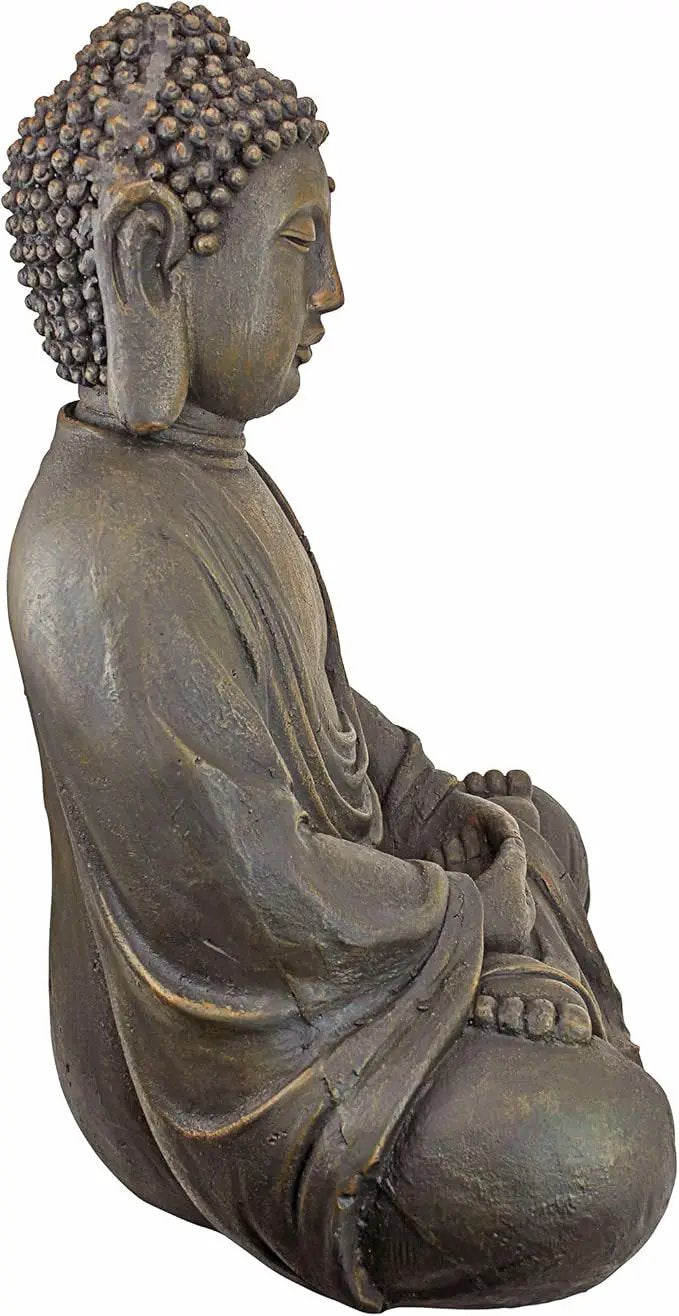 Design Toscano Meditative Asian Decor Grand Temple Indoor/Outdoor Garden Statue, Medium, 25 inches tall, Cast Stone Resin, Dark Stone Finish by GreenHaven Gardens