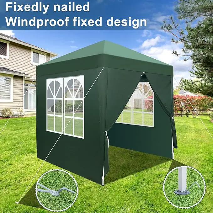 Outvita 6.5x6.5ft Pop Up Canopy Tent, Outdoor Instant Shelter Folding Canopy with 4 Side Walls and Carry Bag for Commercial Events, Party, Backyard BBQ, Camping Green by GreenHaven Gardens