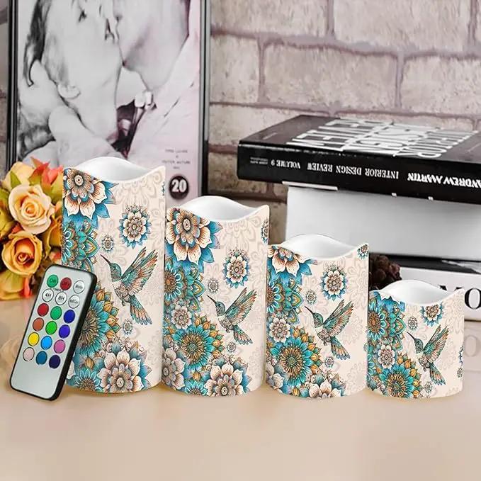 Ystardream Western Hummingbird Flameless Candles with Timer Led Candles Flickering 4 Candle Sets for Home Decor,18 Key Remote Control，Dancing Flames, True Wax, Battery Powered. by GreenHaven Gardens