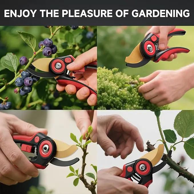 FLORA GUARD Bypass Pruning Shears 8.2" – Ultra Sharp SK5 Steel Blades with Titanium Coating, Ergonomic Rubber Handle Hand Pruners for 3/4" Branch Cutting, Garden Shears for Yard & Fruit Trees by GreenHaven Gardens