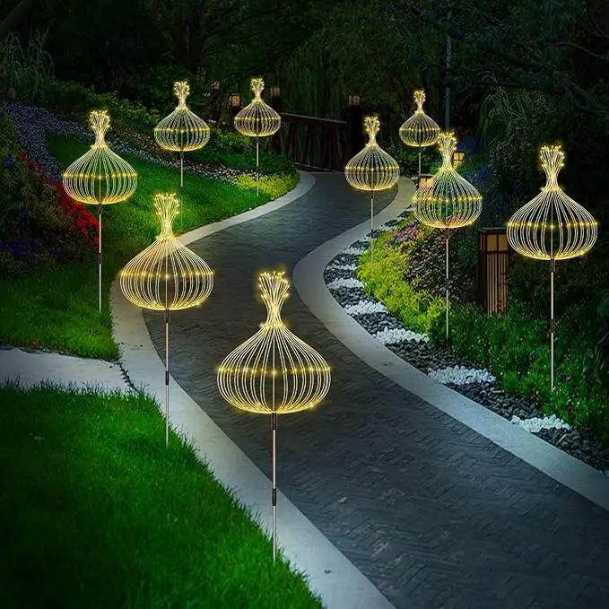 Maleyt Solar Garden Lights 8 Pack, Solar Powered Outdoor Decorative Lamps, 120 LED Solar Firework Lights with Remote Control, 8 Modes Waterproof DIY Landscape Lighting for Backyard Garden Decoration by GreenHaven Gardens