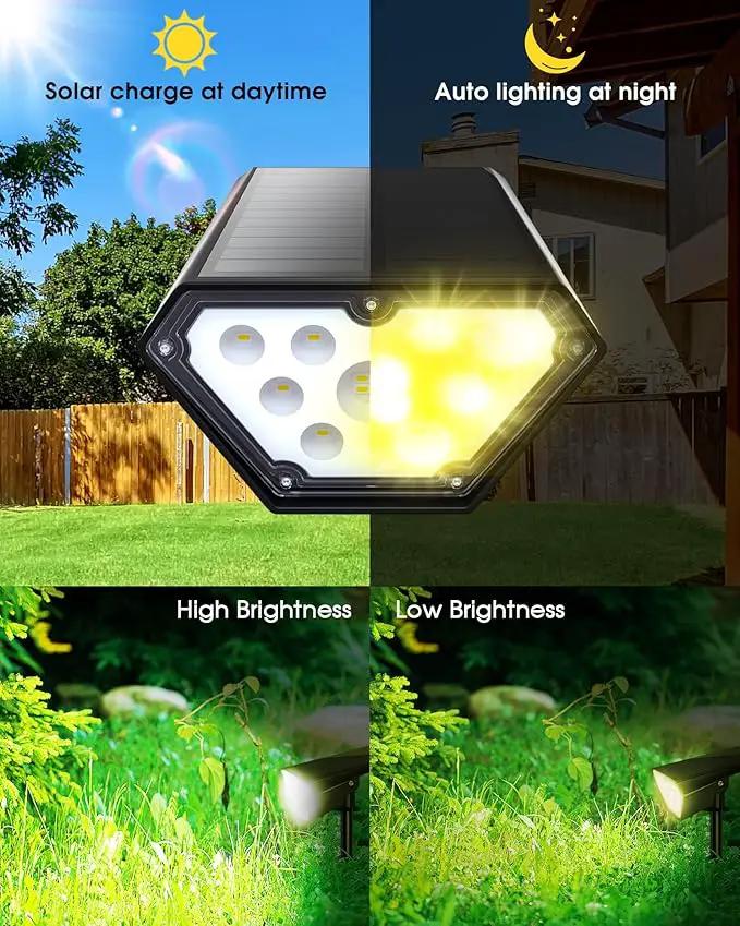 Biling Solar Spot Lights Outdoor, Bright 700 Lumen IP67 Waterproof Adjustable Landscape Lights for Patio Pathway Yard Garden Driveway Pool - Warm White (10 Pack) by GreenHaven Gardens