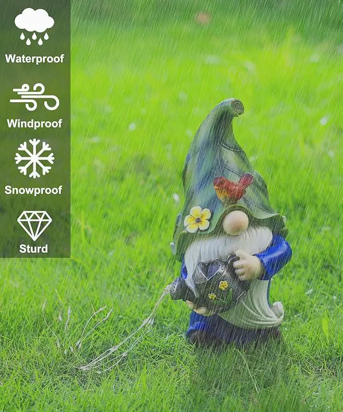 AIGEL Garden Gnomes Statues, Solar Garden Statue Outdoor Decor, Large Gnomes with Solar Light, Standing Statue for Patio, Lawn, Yard Art Decoration, Figurine Ornament by GreenHaven Gardens