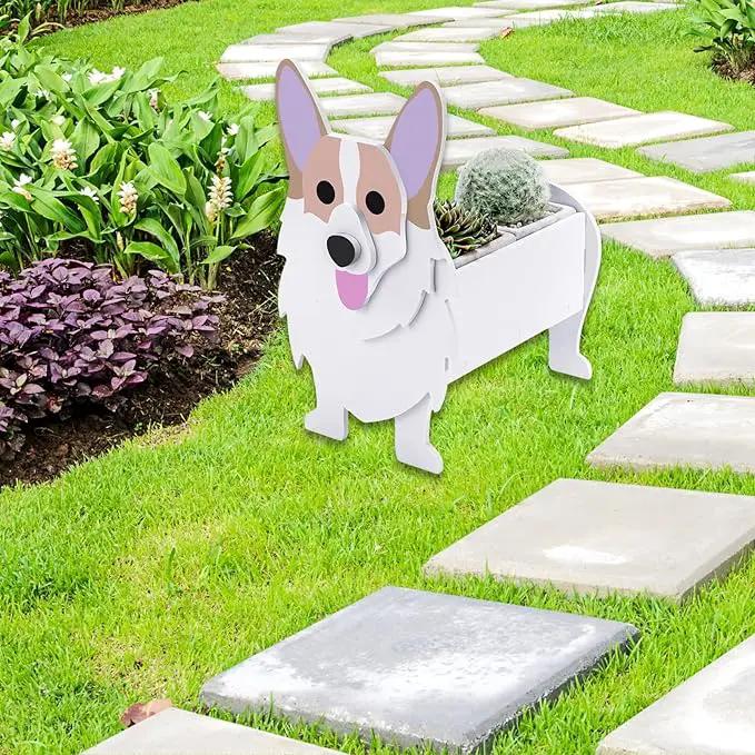 Corgi Dog Planter Plant Pots,Cute Garden Dog Flower Planter,Dog Planters Birthday Gifts for Women,Office,Indoor/Outdoor Decor（9.45 * 6.73 * 12.2in） by GreenHaven Gardens