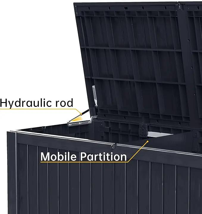 DRATO 180 Gallon Deck Box, Waterproof Resin Large Outdoor Storgae Box for Patio Furniture, Patio Cushions, Gardening Tools, Pool and Sports Supplies, Lockable by GreenHaven Gardens