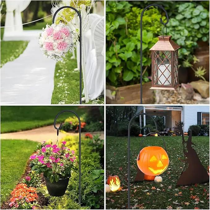 FEED GARDEN Adjustable 32 Inch Small Shepherd Hooks for Outdoor, Garden Hooks for Lanterns, Shepard Hooks for Hanging Plants, Bird Feeders, Solar Lights, Mason Jars, Weddings Decor,1 Pack by GreenHaven Gardens