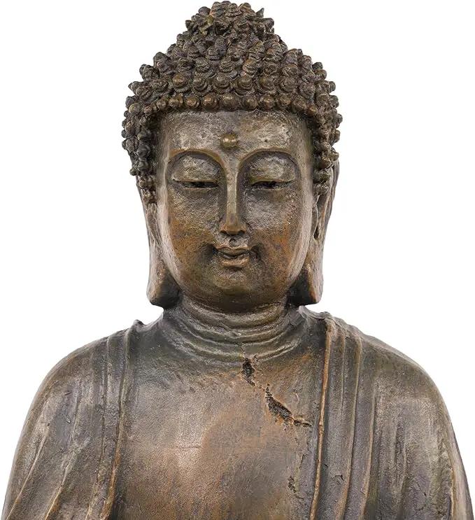 Alpine Corporation 15" Tall Indoor/Outdoor Meditating Buddha Statuary Décor by GreenHaven Gardens