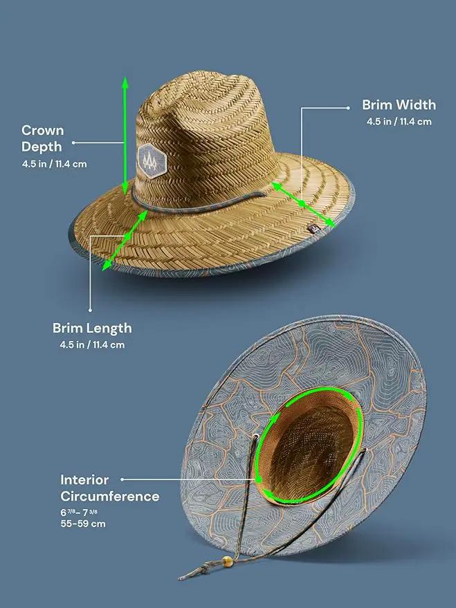 Straw Hat for Men & Women | Lifeguard Hat, Beach Hat & Sun Hat | UPF 50+ Wide Brim for Sun Protection | One Size | Hemlock by GreenHaven Gardens