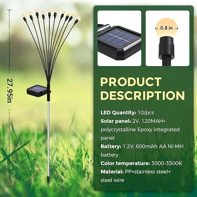 Solar Garden Lights, 40 LED Firefly Garden Lights Solar Outdoor, Solar Lights for Outside Sway by Wind,Solar Lights Outdoor Waterproof for Christmas Yard Patio Pathway Decoration (4 Pack) by GreenHaven Gardens