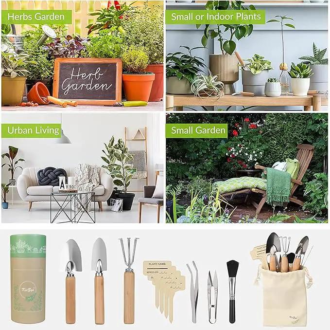Indoor Garden Tools for Gardening - KiiZYS 12-Piece Small Garden Tools Set - Indoor Gardening Gifts for Women - Mini Gardening Hand Tools Indoor Plant Tools by GreenHaven Gardens