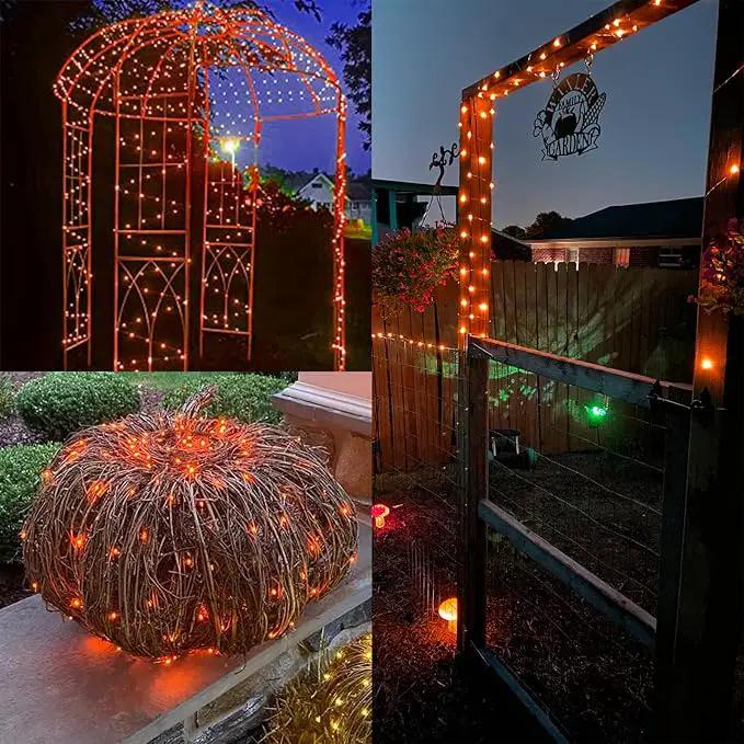 Solar String Lights Outdoor, 2-Pack Total 80FT 200 LED Solar Christmas Twinkle Lights Outside Waterproof Copper Wire 8 Modes Solar Fairy Lights for Garden Tree Party Birthday Christmas Decor(Orange) by GreenHaven Gardens