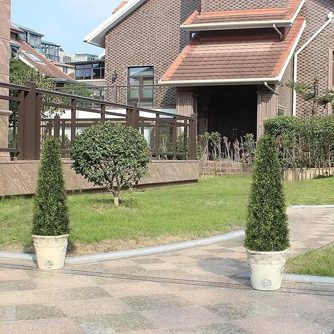 4ft Artificial Boxwood Topiary Trees (Set of 2) - UV Resistant Faux Plants Outdoor, Realistic 48in Fake Potted Bushes and Shrubs for Front Porch, Planter, Patio - Low Maintenance & Evergreen by GreenHaven Gardens