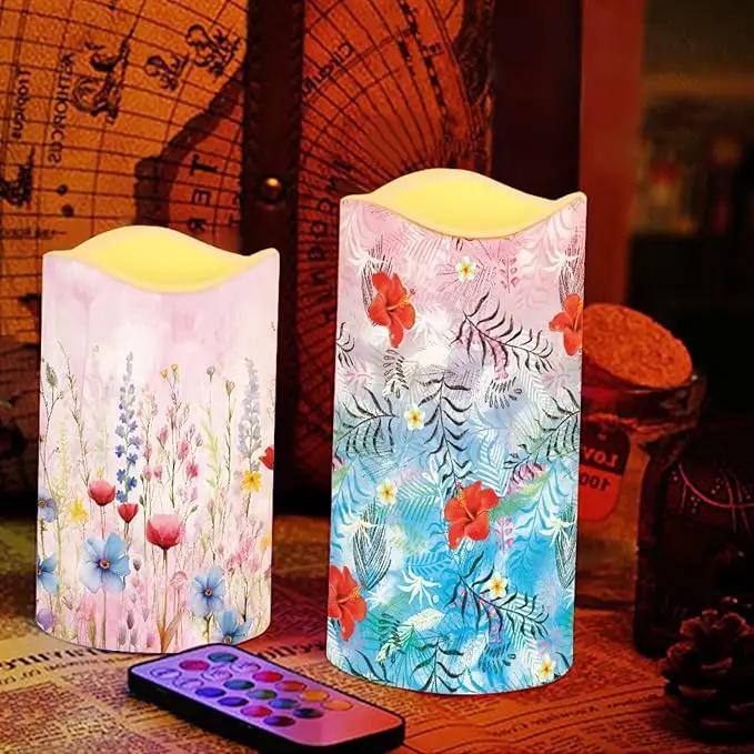 Ystardream Candle Sets for Women Gift Elegant Flower Flickering Flameless Candles Unity Candles for Wedding Ceremony Set,Beautiful Addition to Any Dinner Table,Bedroom,Outside Party by GreenHaven Gardens