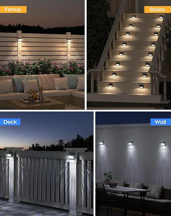 Solar Step Lights 30 LM, 2 Modes Solar Fence Light Waterproof for Wall, Rail, Porch, Backyard, Garden, Decorative Solar Lights for Outside, Garden Solar Lights Decorative 6 Pack by GreenHaven Gardens