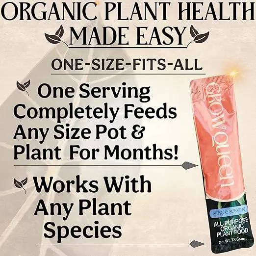 All-in-One Complete Organic Plant Food, Indoor Plant Fertilizer, for Houseplants, Organic Fertilizer for Vegetable Gardens, 11 Formulated Single Servings Feeds 22 gal Fast and Slow Release by GreenHaven Gardens