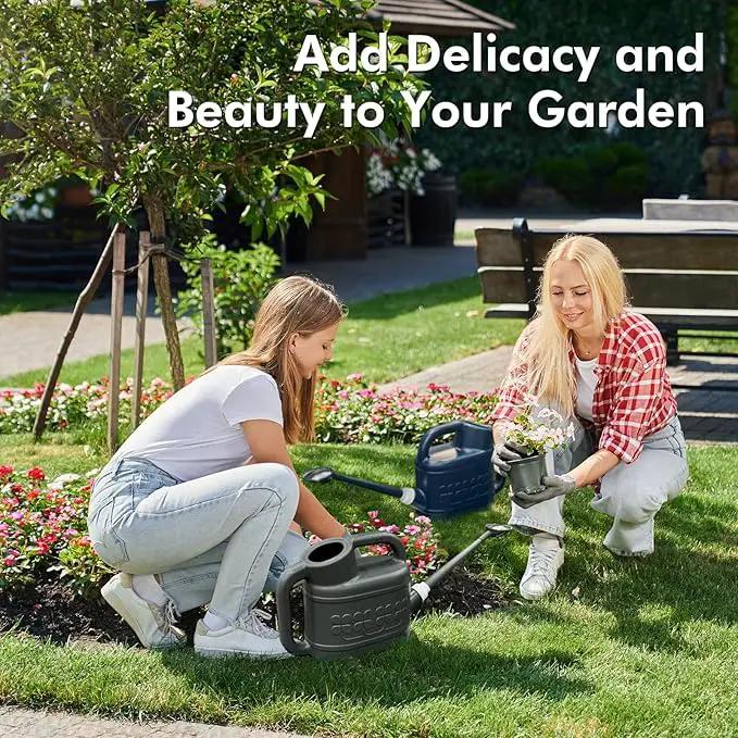2 Gallon Watering Can for Outdoor Plants, Plant Watering Can with Removable Long Spout and Stainless Steel Sprinkler Head, Large Water Can for Garden Flowers Vegetables by GreenHaven Gardens