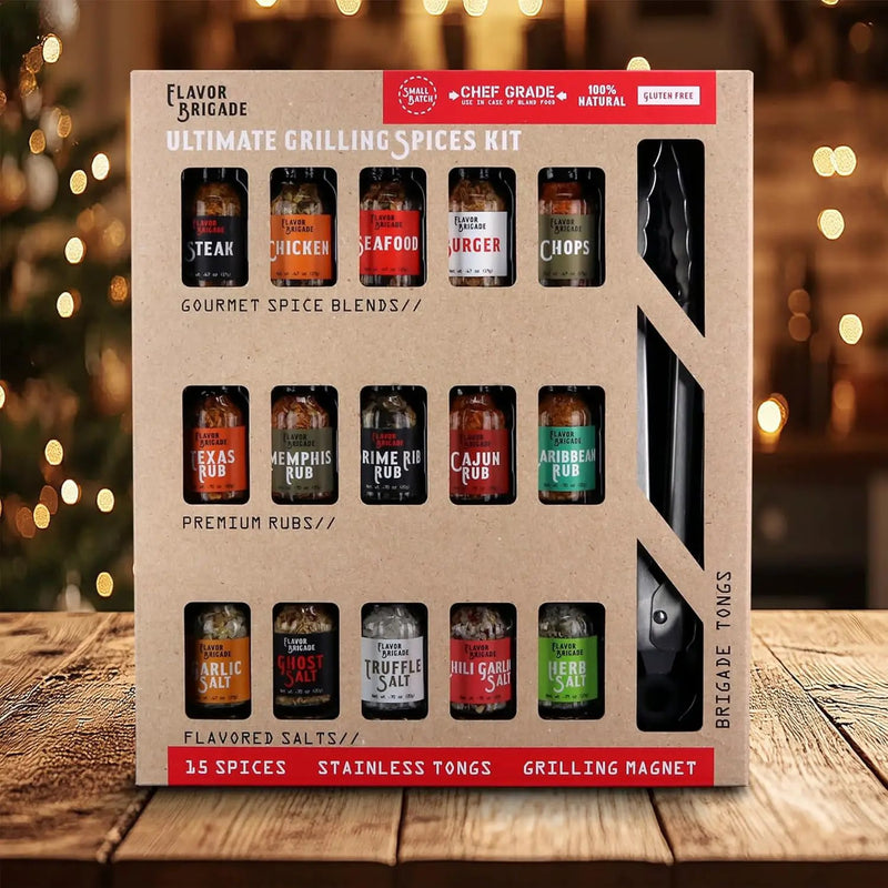 Ultimate Grilling Gift for Men - BBQ Accessories - Gourmet Spice Blends & Seasonings, Tongs, BBQ Magnet, Meat Rubs, Unique Gift for Guys, Dad, Son, Brother, Father in Law, Cooking Chefs, 17 Piece Set by GreenHaven Gardens