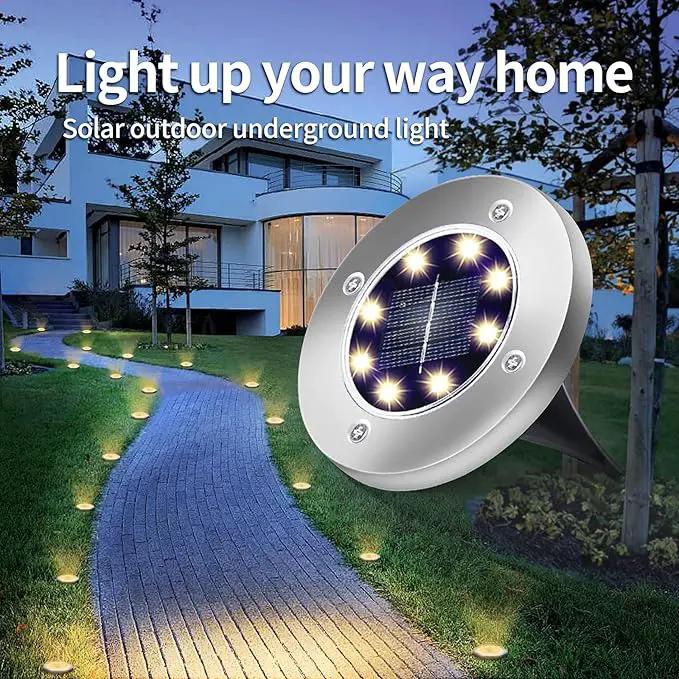 Aogist Solar Ground Lights 12 Packs, 8 LED Solar Garden Lights, Waterproof Outdoor Solar Disk Lights, In-ground Outdoor Landscape Lights for Pathway Yard Walkway Patio Lawn Path (Warm White) by GreenHaven Gardens