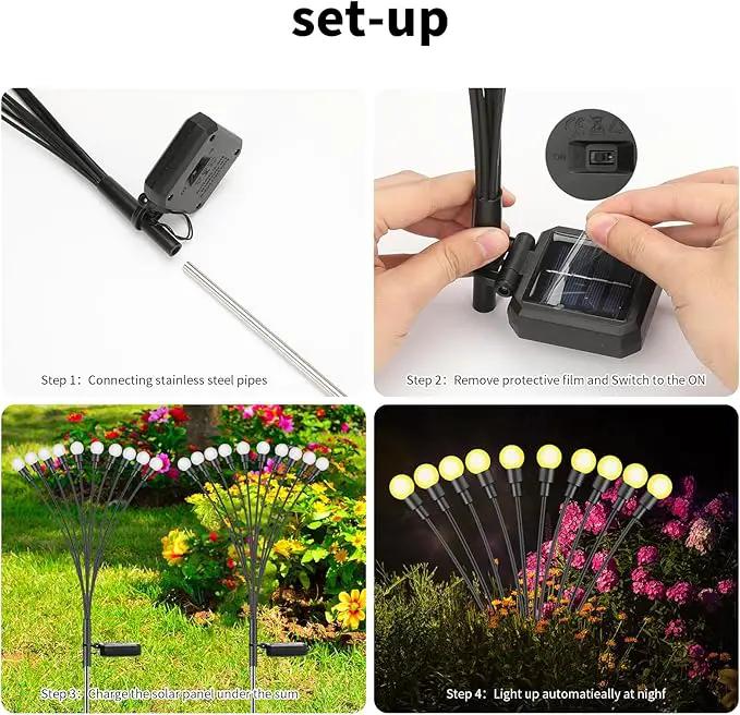 Solar Lights Outdoor (6 Pack-60 LEDs)，Waterproof Garden Fairy Swaying Firefly Lights ，Gifts for Outdoor Decorations，Suitable for Patio, terraces, lawns and Paths by GreenHaven Gardens