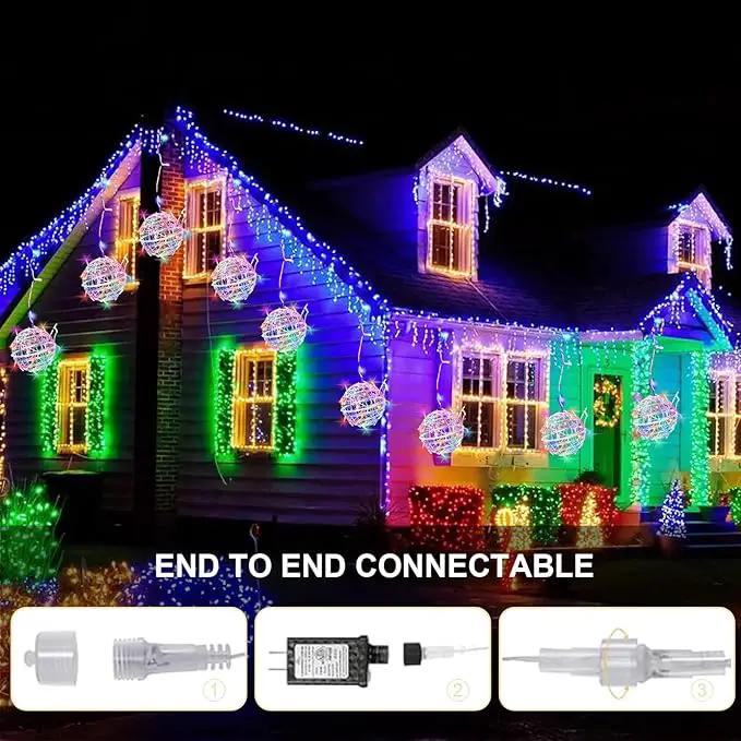 Christmas String Lights Outdoors,4 Pack 7.87" Sphere Lights,Ball Tree Garden Globe Lights for Home, Party, Christmas, Porch Patio,Wedding, Garden,Tree Decoration with Plug by GreenHaven Gardens