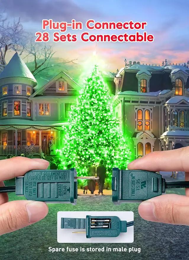 Green C7 LED Christmas String Lights, 25FT Shatterproof Christmas Lights with 25+1 Bulbs, Outdoor String Lights for Christmas Tree Patio Roofline Garden Yard Party Backyard Holiday Decorations by GreenHaven Gardens