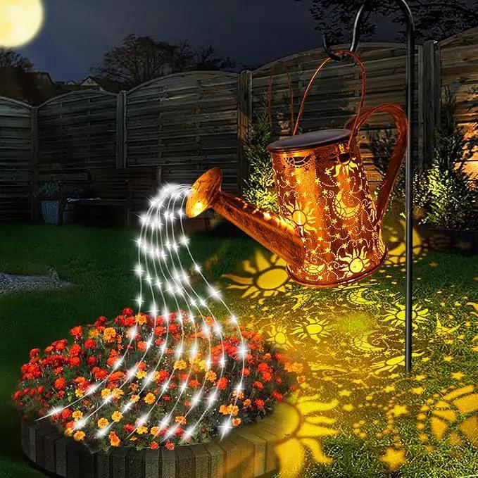 Solar Garden Lights Outdoor, Solar Watering Can Lights Garden Decor Gifts for Grandma Mom, Sun Moon Waterproof Hanging Lantern with String Lights, Yard Decoration for Patio Porch Lawn Backyard Pathway by GreenHaven Gardens