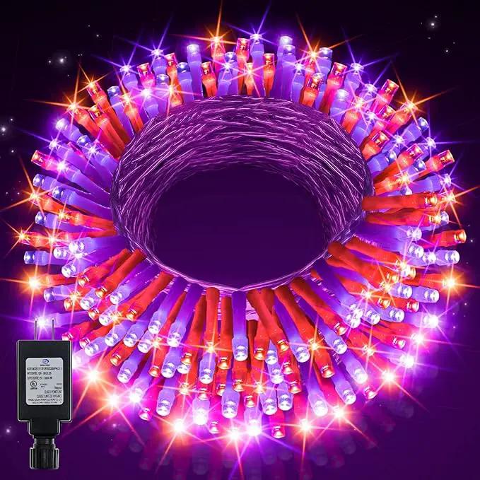 Ollny Halloween Outdoor String Lights - 60 FT 180 LED Orange and Purple Decorations, Waterproof Fairy Plug-in, 8 Modes and Timer for Party, Yard, Door, Christmas Decor by GreenHaven Gardens