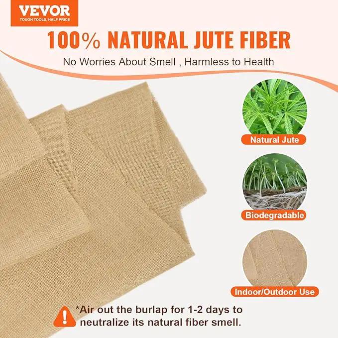 VEVOR Burlap Fabric Roll, 40” x 30 ft High Density Natural Jute Fiber Material for Outdoor Plant Care, Tree Wrap Roll, Decor, DIY Crafts, Wedding, Garden Weed Barrier, Plant & Tree Winter Covering by GreenHaven Gardens