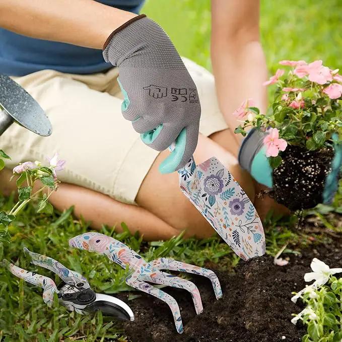 WORKPRO Aluminum Garden Tool Set, 4PCS Heavy Duty Hand Garden Tools with Box Include Trowel, Rake, Pruner, Garden Gloves, Garden Gifts by GreenHaven Gardens