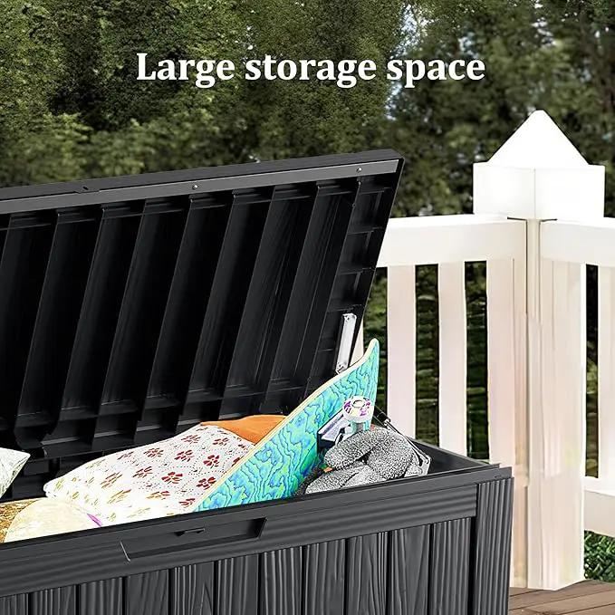 80 Gallon Outdoor Cushion Storage - Waterproof Deck Storage Box & Patio Storage Box, SpaceMax Resin Chest with Lock for Pool/Garden Tools, UV-Resistant, Onyx Black by GreenHaven Gardens