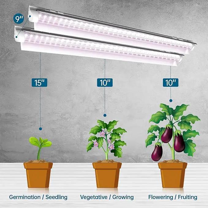 Barrina LED Grow Light 4FT,168W(4 x 42W, 1000W Equivalent), Full Spectrum, V-Shape with Reflector Combo, Grow Lights for Indoor Plants, Greenhouse, 4-Pack by GreenHaven Gardens