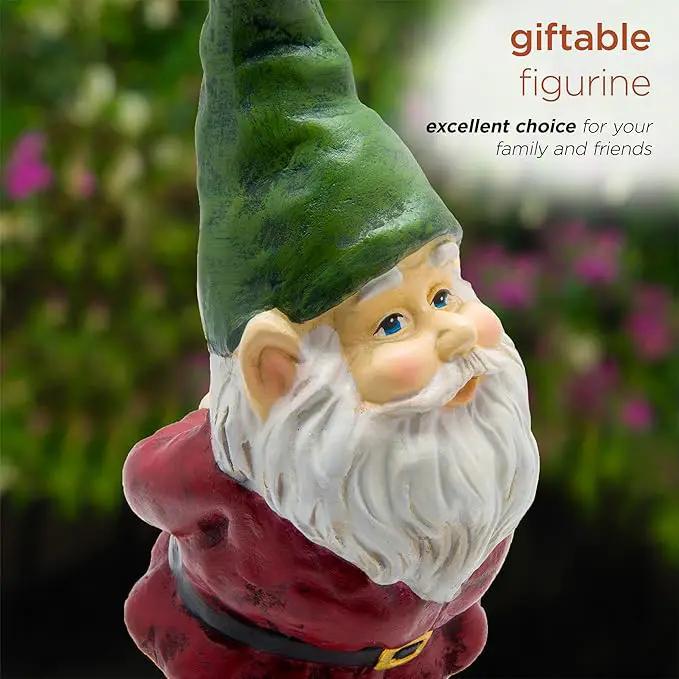 Alpine Corporation 11" Tall Classic Outdoor Garden Gnome Yard Statue Decoration by GreenHaven Gardens