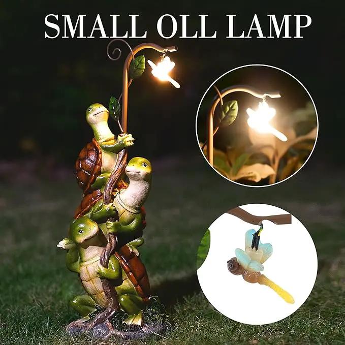 Turtle Figurine Garden Decor, Solar Turtle Outdoor Statue, Funny Turtle Gift Sculpture Decoration for Home Patio Yard Lawn Porch Ornament by GreenHaven Gardens