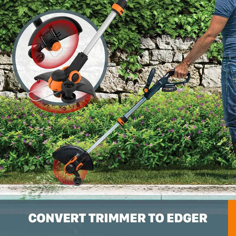 Worx String Trimmer Cordless GT3.0 20V PowerShare 12" Edger & Weed Trimmer (1) Battery & Charger Included WG163.8 by GreenHaven Gardens
