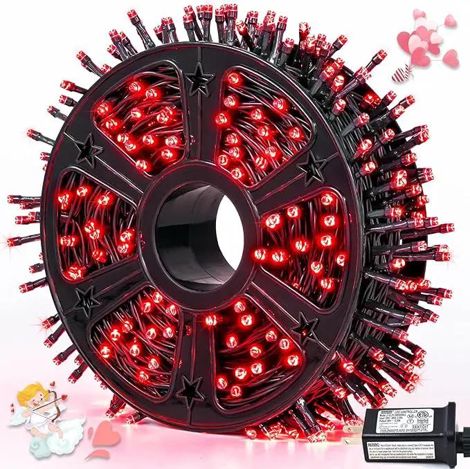 JMEXSUSS 500 LED Red Christmas Lights Outdoor, 173ft 8 Modes Christmas String Lights Plug in, Waterproof Red LED Lights for Indoor Tree Party Bedroom Xmas Halloween Decor by GreenHaven Gardens